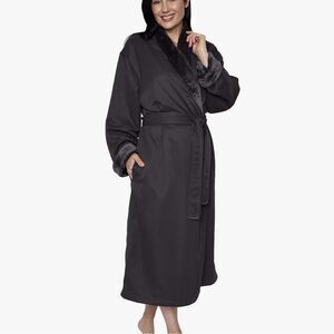 Mansfield Unisex Spa Microfiber Shimmer Lined Shawl Collar Robe  O/S